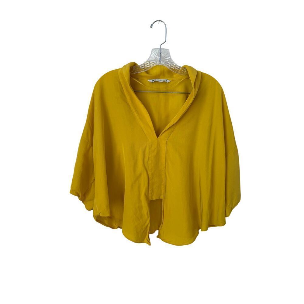 ZARA Yellow Oversized Flowy Blouse Size Large